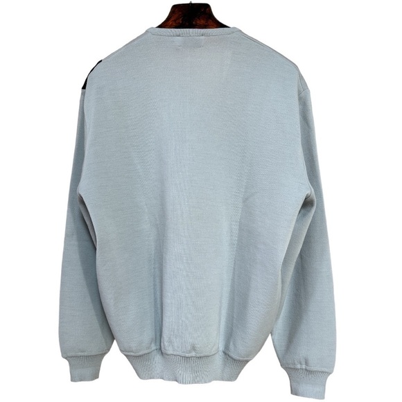 VTG St. Croix Knits Pure Wool & Ultrasuede V-neck Pullover Sweater Gray Size M - Picture 4 of 11